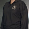 Long Sleeve Pique Knit Polo Shirt -Dark Greeen