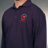 Long Sleeve Pique Knit Polo Shirt -Navy