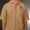 Short Sleeve Pique Knit Polo Shirt -Khaki Heather