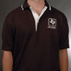 Short Sleeve Pinpoint Knit Polo Shirt -Black/Ivory